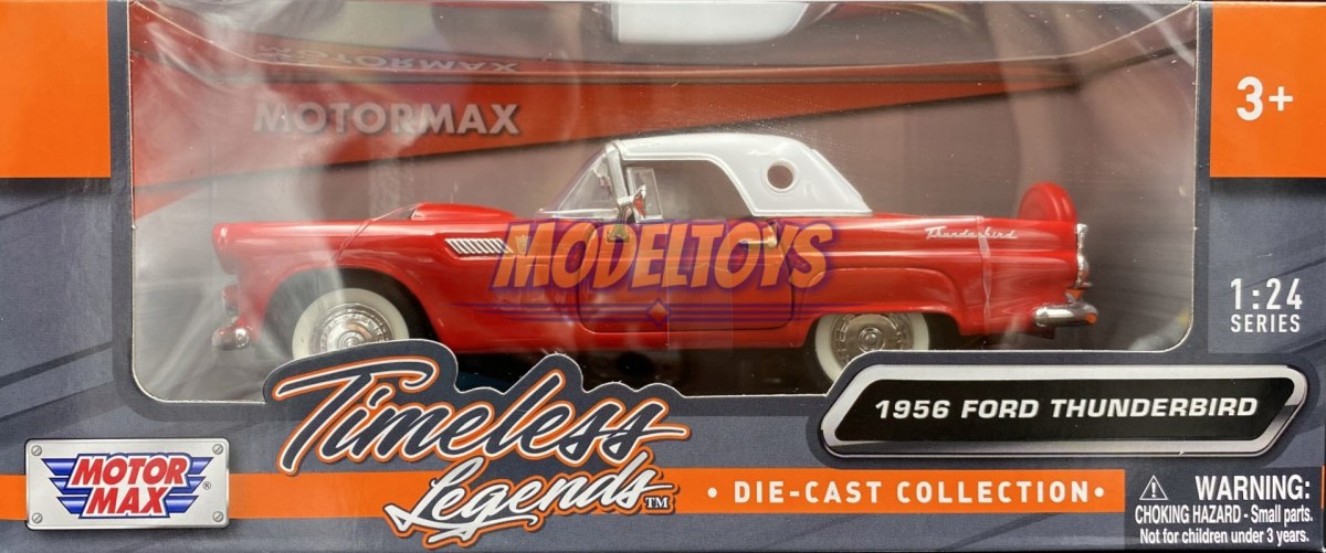 Modèle Réduit Ford Thunderbird 1956 Rouge - Échelle 1:24, Marque Motor Max, Série Street
